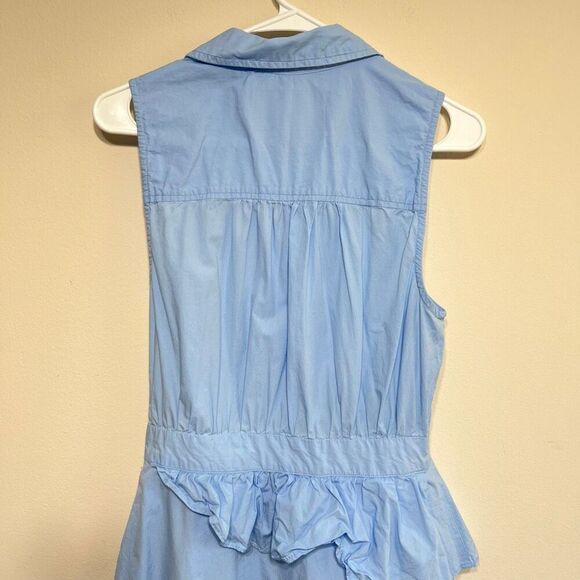 Anthropologie Maeve Blue Sleeveless Wrap Dress 10 Women - Picture 6 of 10